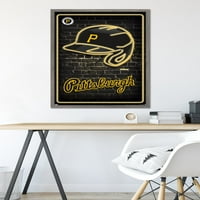 Pittsburgh Pirates-Poster De Perete Cu Cască Neon, 22.375 34 Încadrat