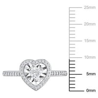 Miabella femei carate T. W. inima-Cut diamant 14kt Aur Alb Halo inel de logodna