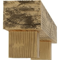 Ekena Millwork 6 H 6 D 72 W sablat Fau lemn semineu Mantel Kit w Alamo Corbels, pin Natural
