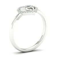 1 10CT TDW diamant 10k inima de aur alb în inima inel de moda