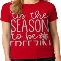 Grafic America festiv rece Crăciun vacanță Tis sezonul să fie Freezin femei grafic T-Shirt