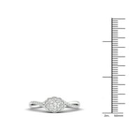 1 3CT TDW diamant 10k aur alb floare Burst Twist Gamba inel de logodna