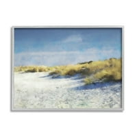 Stupell Beach Stuf Coasta De Nisip Peisaj Pictura Gri Încadrată Arta Imprimare Perete Arta