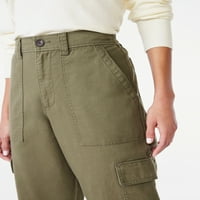 Pantaloni cargo cu butoi înalt pentru femei, asamblare gratuită, cusătură de 26, dimensiuni 0-18
