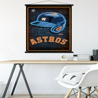 Houston Astros-Poster de perete cu cască Neon cu cadru Magnetic, 22.375 34