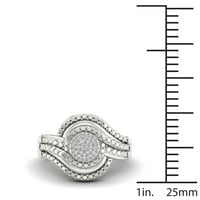 1 10CT TDW diamant 10k Aur Alb Bypass inel de logodna
