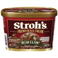 Stroh ' s Premium Bear Claw Ice Cream, 1. qt