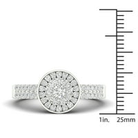 1 2CT TDW diamant 10k Aur Alb Doble Halo inel de logodna