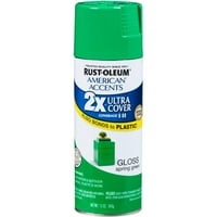 Rust - Oleum American Accents Ultra Cover Gloss Spray Paint & Primer, Verde De Primăvară, Oz