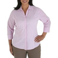 Femei Plus-Size cariera Essentials Buton-fata sve cămașă cu măgulitor Printesa cusături