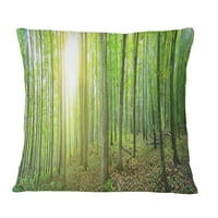 Designart gros pădure verde Panorama - peisaj imprimate arunca perna - 18x18