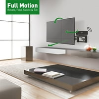 Suport de perete Barkan TV cu antenă interioară amplificată HDTV integrată, articulație premium cu mișcare completă cu braț dublu,