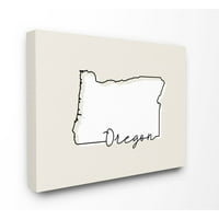 Stupell Industries Oregon acasă Stat hartă neutru Print Design panza arta de perete de Daphne Polselli