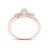 1 4CT TDW diamant 10k Aur Roz Halo inel de logodna