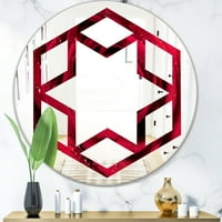 Designart 24 24 Oglindă Modernă De Perete Roșie