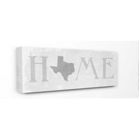 Stupell Industries Texas Home Stat hartă gri neutru texturate cuvânt Design panza arta de perete de Daphne Polselli