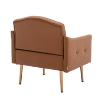 Scaune de sufragerie Scaun cu Accent din piele PU, canapea simplă Aukfa scaun modern de vanitate cu cotieră pentru birou la domiciliu,