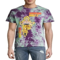 Dragon Ball Z Purple Tie Dye tricou grafic pentru bărbați și bărbați Mari