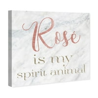 Wynwood Studio tipografie și citate Wall Art Canvas printuri 'Rose Is My Spirit Animal' citate și ziceri-Roz, Gri