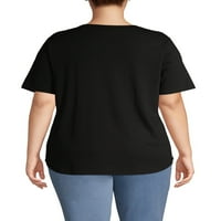 Tricou pentru femei Terra & Sky Plus Size Cu mânecă scurtă, pachet 2