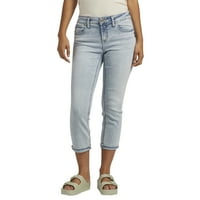 Silver Jeans Co. Femei Elyse Mid Rise Capri, talie dimensiuni 24-34
