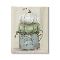 Stupell Industries Green White Harvest Pumpkins Country Jar Planter Canvas Wall Art, 40, Design de Julie Norkus