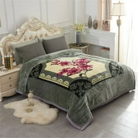 Pătură din lână de nurcă pentru pat matrimonial, Ply coreeană pătură caldă groasă și groasă 10Lbs, 85 x95