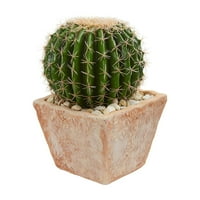 Aproape Natural 17 Cactus verde Plantă artificială în teracotă jardinieră