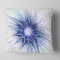 Designart Albastru Lumina Fractal floare textura-Abstract arunca perna-18x18
