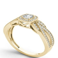 Imperial 3 8CT TDW diamant 10k Aur Galben Halo inel de logodna