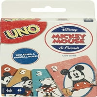 ​UNO Disney Mickey Mouse și prieteni Joc de cărți pentru copii și adulți pentru noapte de joc, 2-jucători
