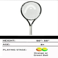 IG Speed Junior 25 compoziție rachetă de tenis, alb negru, Sq. în., 9