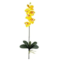 Aproape Natural Phalaenopsis Stem Flori Artificiale, Galben