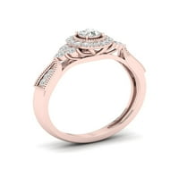 1 3CT TDW diamant 10k Aur Roz Halo stil Vintage inel de logodna