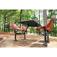 Model Cluster masă de relaxare cu 24 Top din oțel inoxidabil și scaune maro