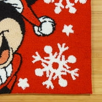 Covor cu cârlig de vacanță Mickey Mouse cu miez din spumă cu memorie, roșu Moș Crăciun, 22 x38