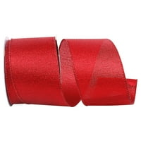 Hârtie Crăciun panglică metalică roșie, 10yd 2.5 in, 1 pachet
