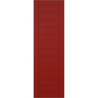 Ekena Millwork 15 w 69 h true Fit PVC șipcă orizontală încadrată în stil Modern obloane cu montare fixă, roșu foc