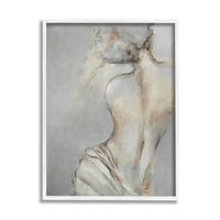 Stupell Industries portret tradițional femeie nudă pictură barocă pictură albă încadrată artă imprimată artă de perete, Design