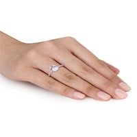 Carat T. G. W. a creat safir alb și Carat T. W. diamant 14kt aur alb inel de logodna