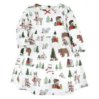 Hudson Baby Baby și rochii de bumbac pentru fete mici, pădurea de Crăciun, 6 luni