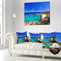 Designart Tropical Beach Panorama-Seascape arunca perna-18x18