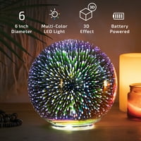 Lumină LED cu glob cu plasmă BrightSide, lampă cu LED-uri din sticlă multicoloră, alimentată cu baterie