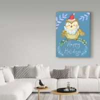 Marcă comercială Artă Plastică 'Santa Owl' Canvas Art de Valarie Wade