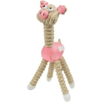 Pet Life DT2BR iută și frânghie girafă vacă jucărie pentru animale de companie - maro-O mărime