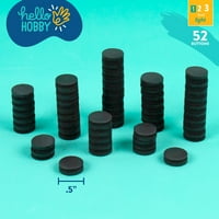 Hello Hobby butoane magnetice mici, 52-Pack, băieți și fete, copil, Varsta 5+