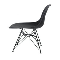Design Group scaune de bucătărie pentru sufragerie neagră cu picioare negre, Set de 6