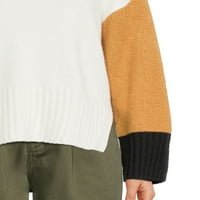 Timp și Tru pulover cu mânecă lungă Mock gât Drop umăr pulover, pachet