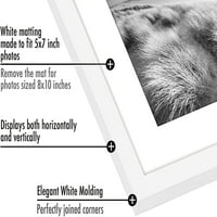 Americanflat Picture Frame în alb cu Mat-Set de cadre-afișează fotografii 5x7 cu Mat și fără Mat