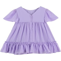 Wonder Nation Baby and Toddler Girl Bow-Rochie de ocazie în față, dimensiuni 0-luni-5T